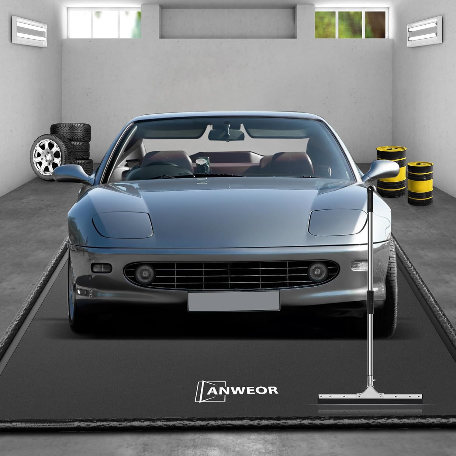 ANWEOR Garage Floor Mat 7ft 9in x 18ft for Heavy Duty Protection