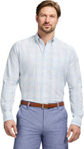 IZOD Men's Performance Comfort Long Sleeve Plaid Button (Style MBRC)