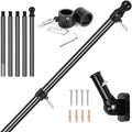 6FT Carbon Fiber Flag Pole for House Porch - Tangle Free, Wind