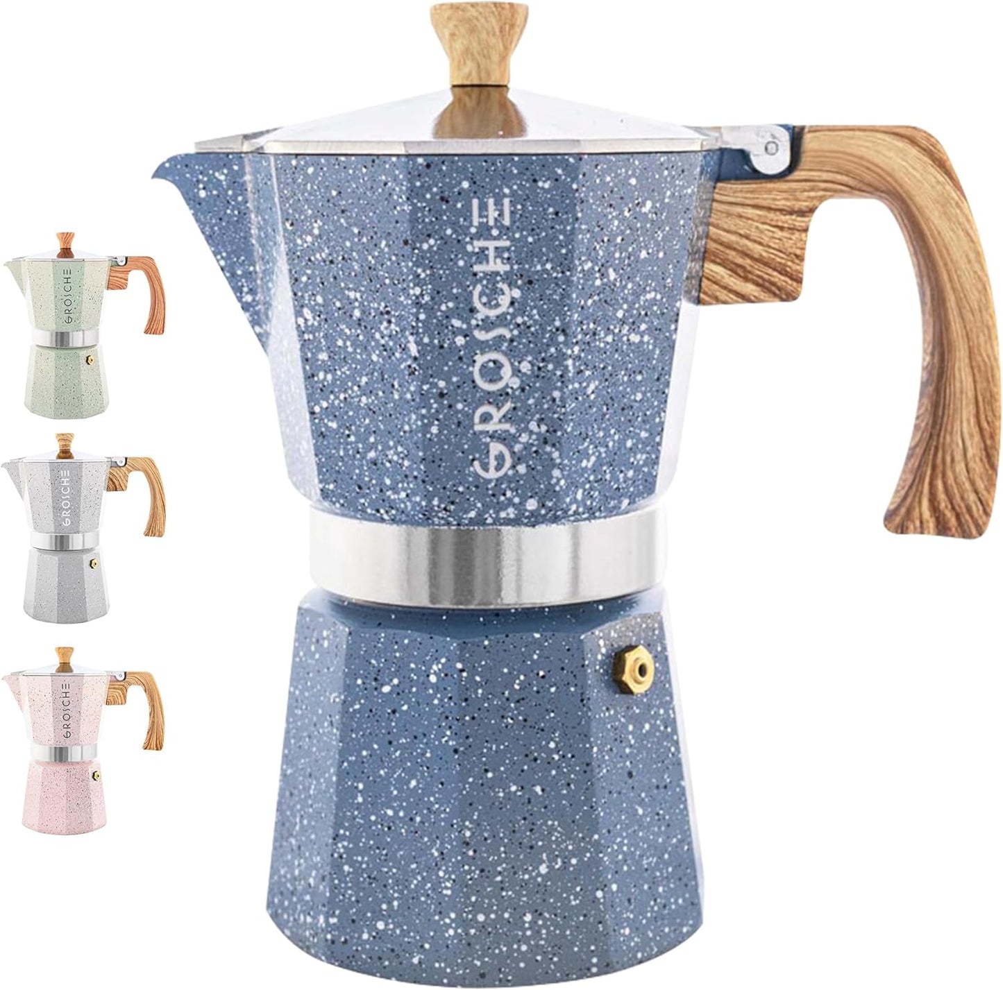 GROSCHE Milano Moka Pot: Stovetop Espresso Maker for 6 Cups