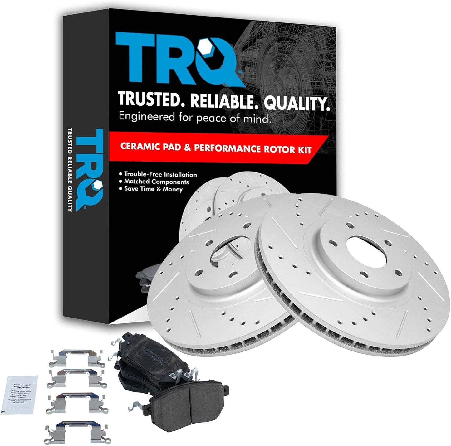 TRQ Front Performance Brake Pad & Rotor Kit for Nissan Murano