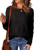 Casual Crewneck Sweater for Women - Lightweight Batwing Pullover fall