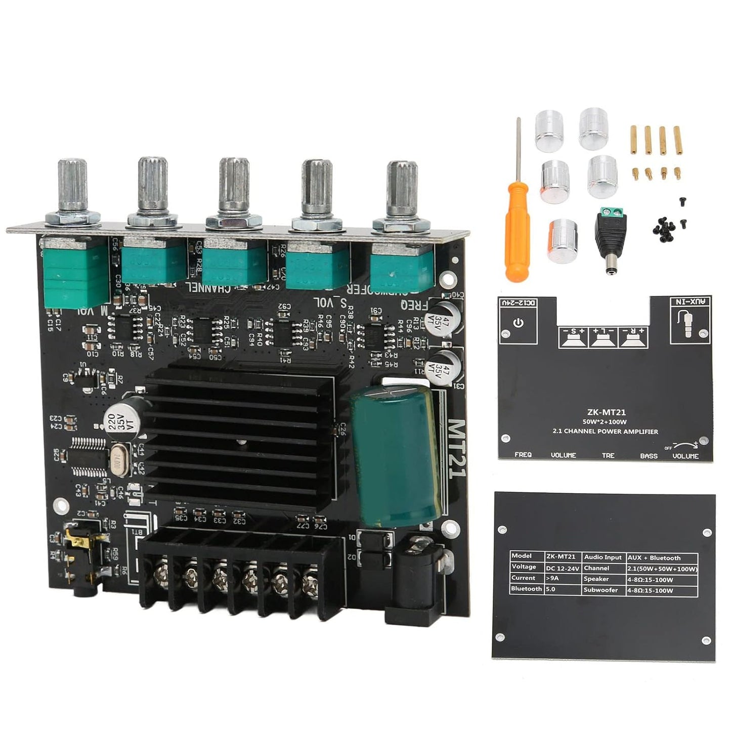 Dilwe Bluetooth Amp Board, 100W High Power Stereo Sound for Speakers
