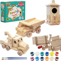 Kraftic Woodworking Building Kit for Kids and Adults - 3 Wood Projects