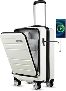 LUGGEX Carry On Luggage 22x14x9 - Durable Polycarbonate Suitcase