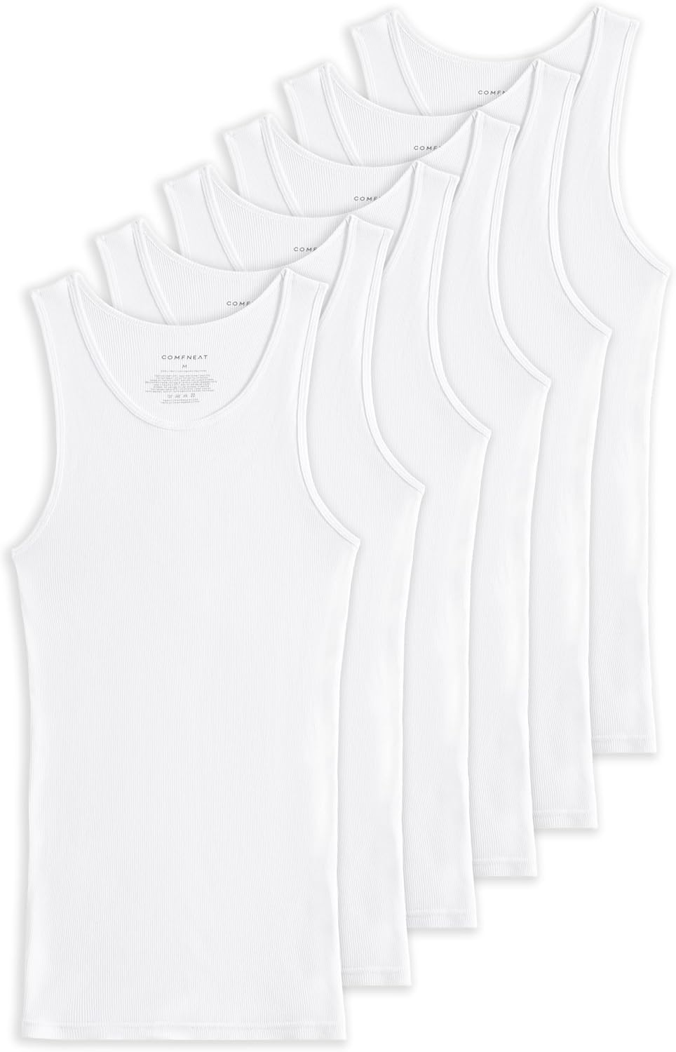Comfneat Men's 6-Pack Ribbed Tank Tops for Ultimate Comfort