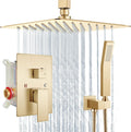 Ceiling Mount Rain Shower Head with Handheld - Brushed Gold 12 in