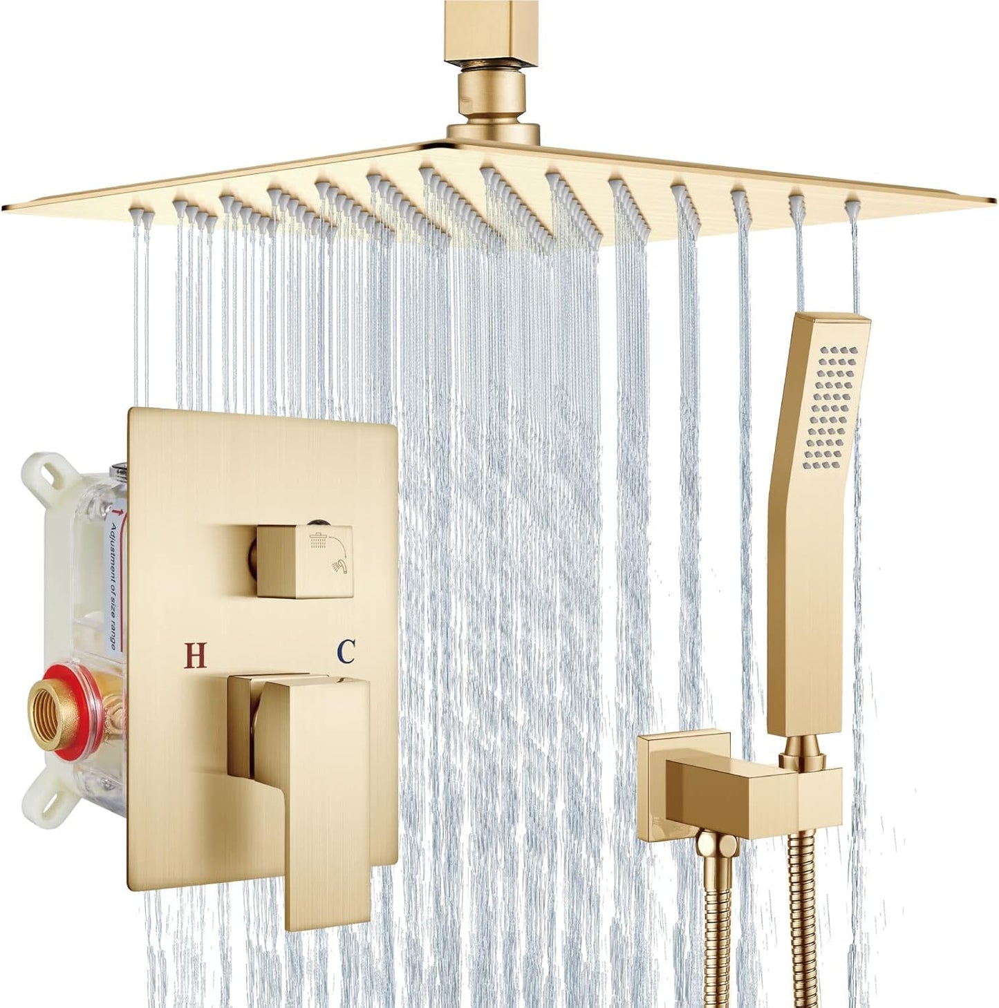Aolemi Ceiling Mount Shower System with Rain Shower Head and Handheld