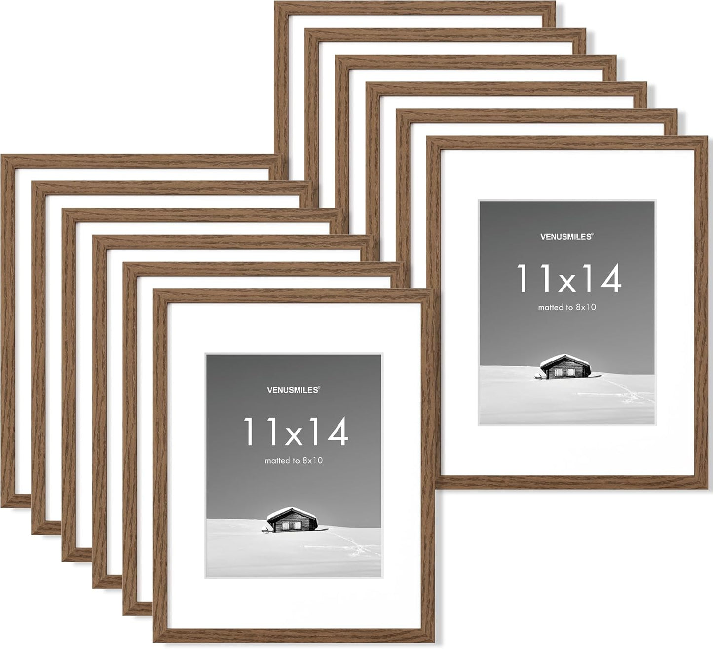 11x14 Picture Frame Set with Removable Mat for Versatile Display