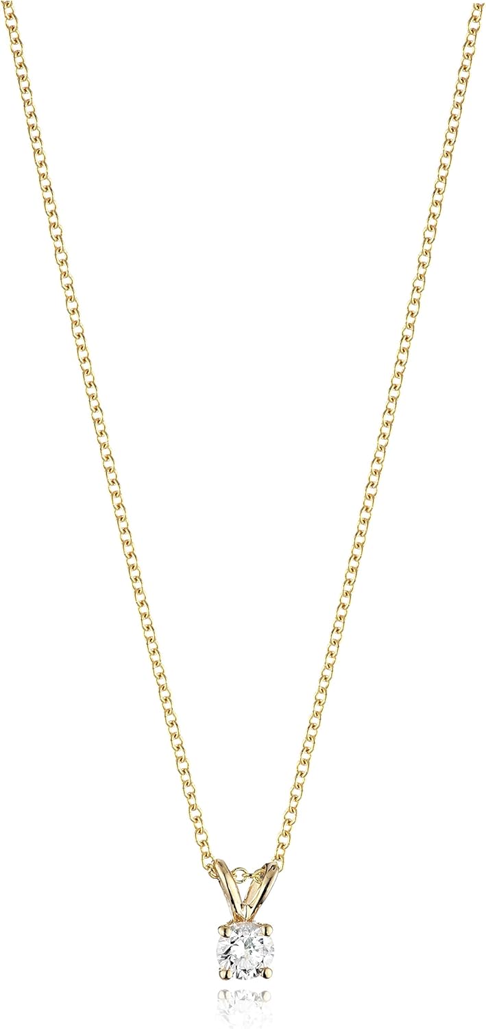 14k Gold Adjustable Prong Set Round-Cut Diamond Pendant Review