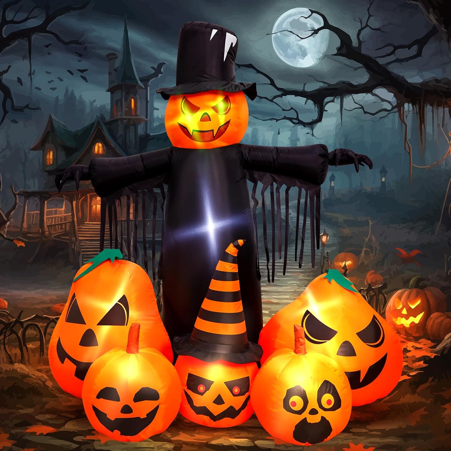 7FT Halloween Inflatables Pumpkin Decorations for Festive Fun