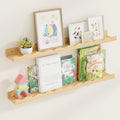 Picture Ledge Shelf 36 in Pine Wood Set of 2 - Secure Nursery Storage