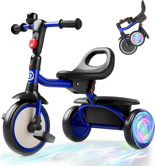 besrey Kids Tricycle with Flash Wheels for Safe Fun Rides
