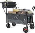 Collapsible Push & Pull Shopping Cart Grey - Foldable Wagon