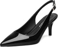 NUMALEO Slingback Kitten Heels for Women - Comfortable Sparkle Pumps