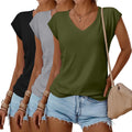Huukeay Womens V Neck T Shirts 3 Pack - Comfortable Summer Tees made