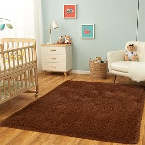 Shag Area Rugs for Bedroom - Plush Living Room Carpet 6 x 9 Feet