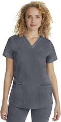 Scrub Top for Women with 3 Pockets - 2-Way Stretch Easy Care
