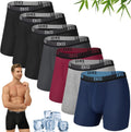 Mens Underwear Breathable Boxer Briefs 7 Pack - Soft Bamboo Comfort up