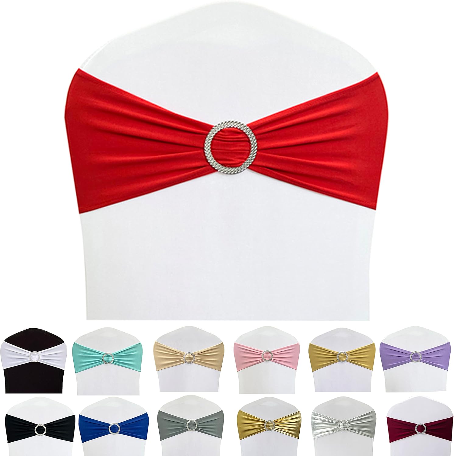 Spandex Chair Sashes Bands for Wedding Party Decoration 100PCS