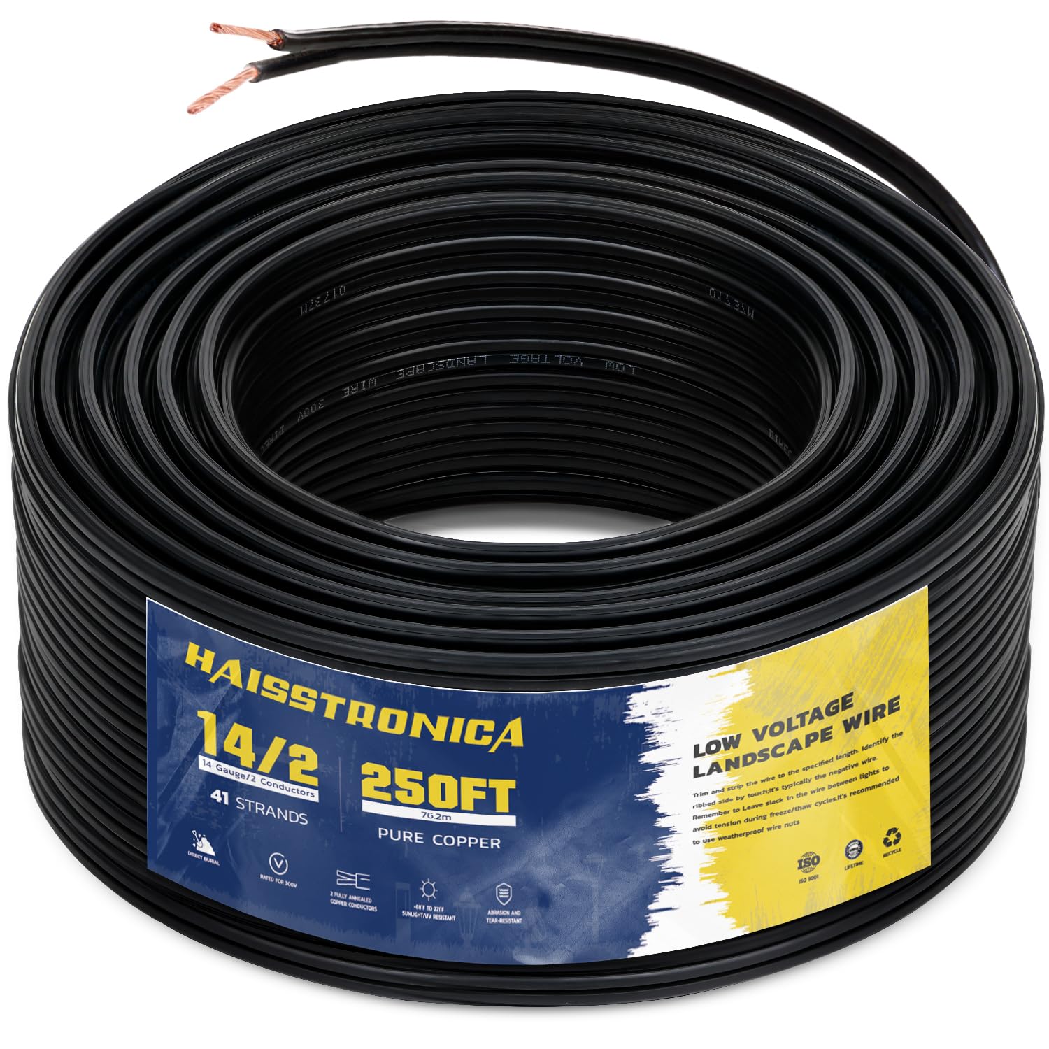 haisstronica 14/2 Low Voltage Landscape Wire for Outdoor Lighting