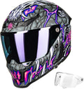 ILM Full Face Motorcycle Helmet MF509 (Day1 Purple) - Dual Visor