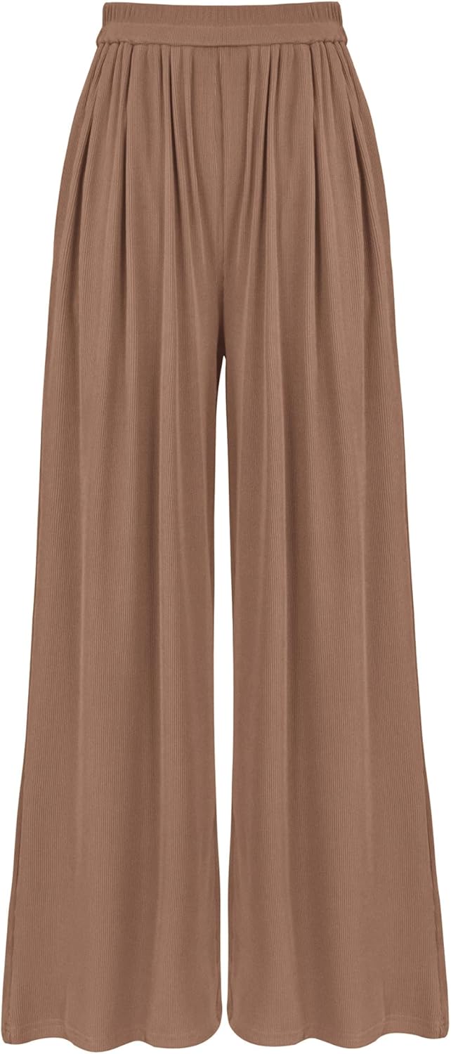 Casual Wide Leg Pants for Women - Comfortable Palazzo Trousers