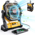 Portable Battery Operated Fan with LED Lantern - Long Run Time