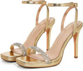 Elisabet Tang Womens Stilettos Heeled Sandals Open Square Toe