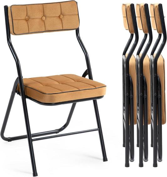 HOMEFUN Padded Folding Chairs 4 Pack for Dining and Events