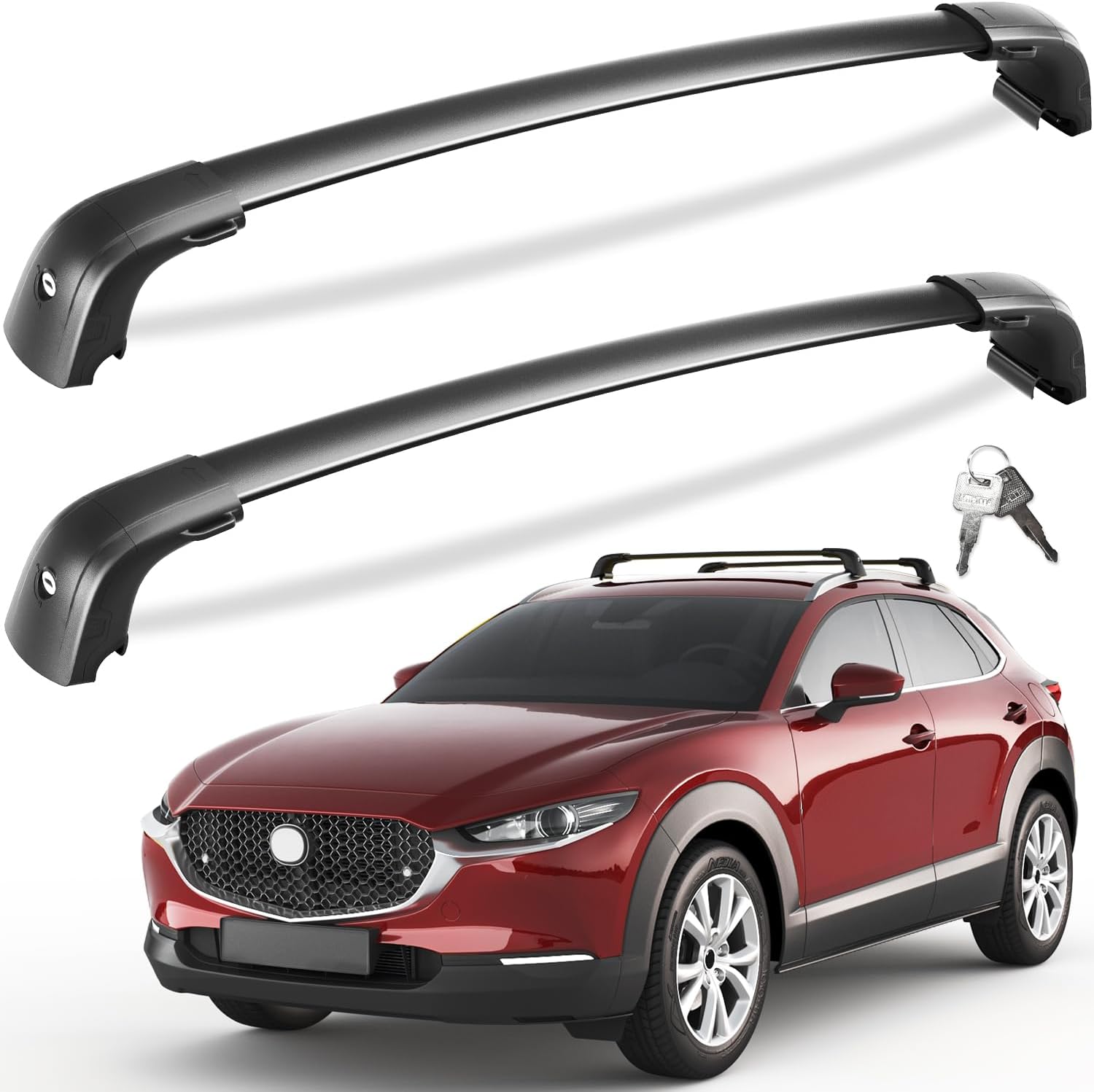 Tuyoung 220lbs Lockable Roof Rack Cross Bars for Mazda CX-30