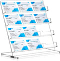 Business Card Holder for Desk 12 Slots Acrylic Display Stand - Clear