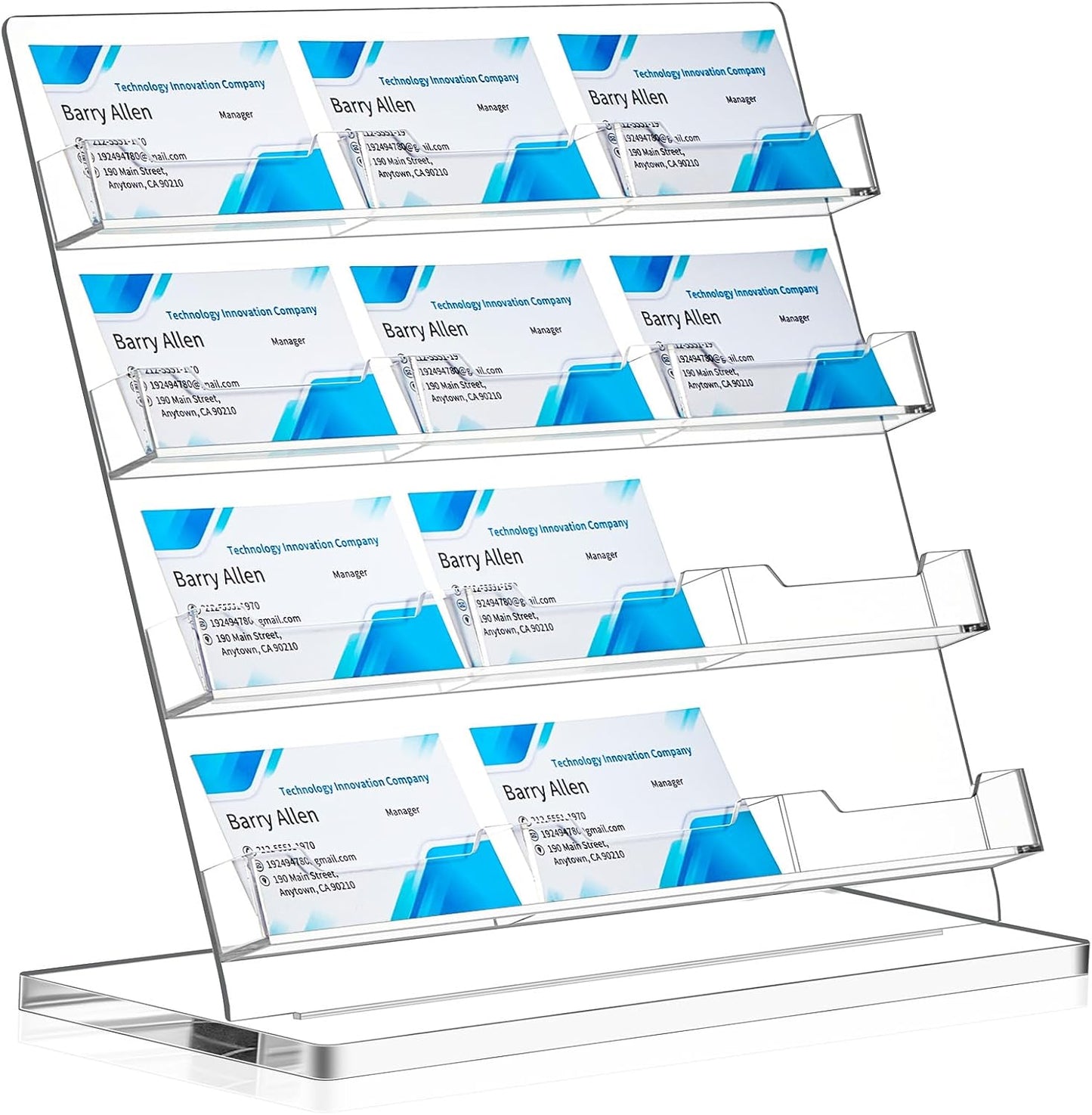 Business Card Holder for Desk with 12 Slots for Easy Access