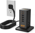 USB Charging Station for Multiple Devices 10Ft Cord - 9-in-1 PD 65W