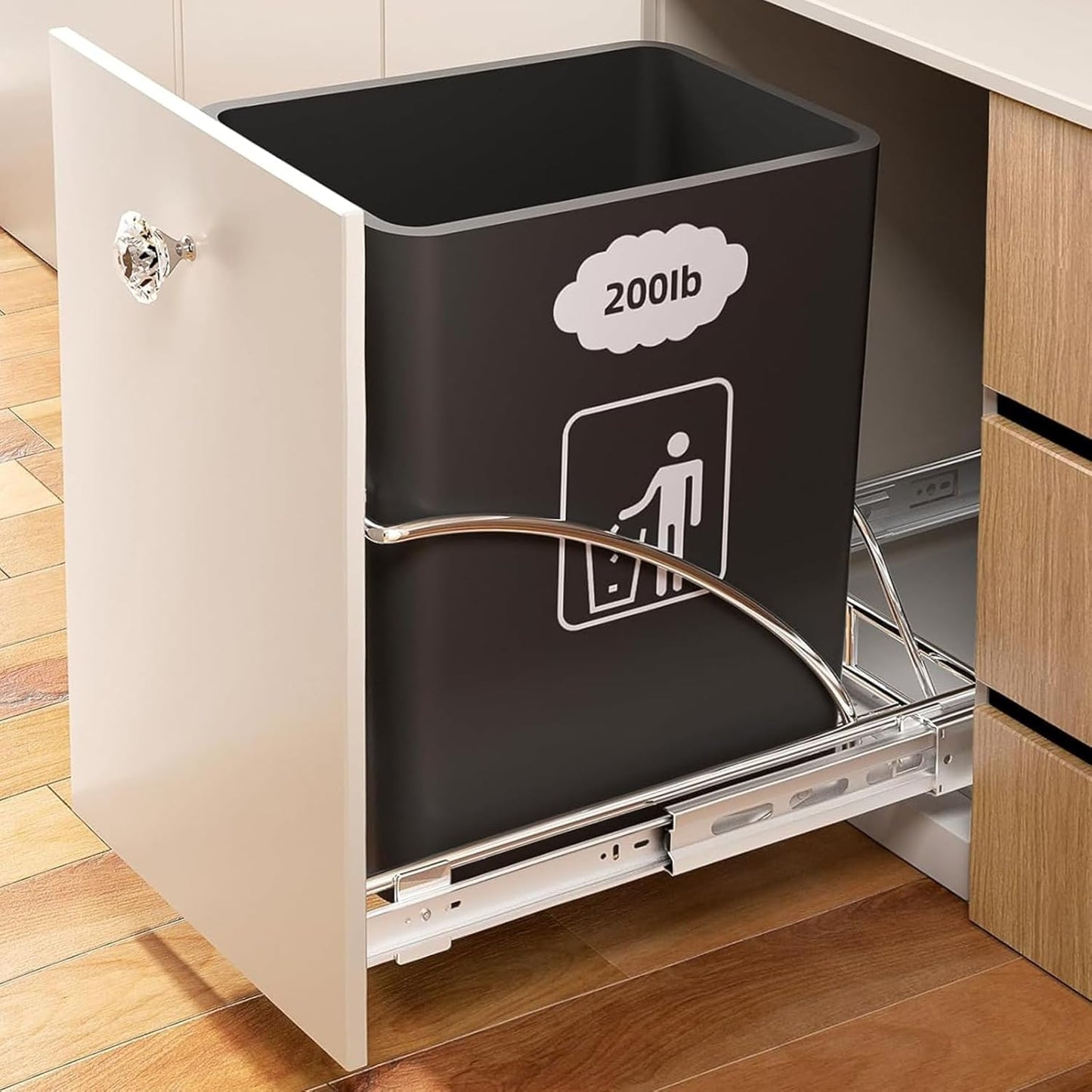 Pull Out Trash Can Under Cabinet for 50Qt Slide-Out Storage