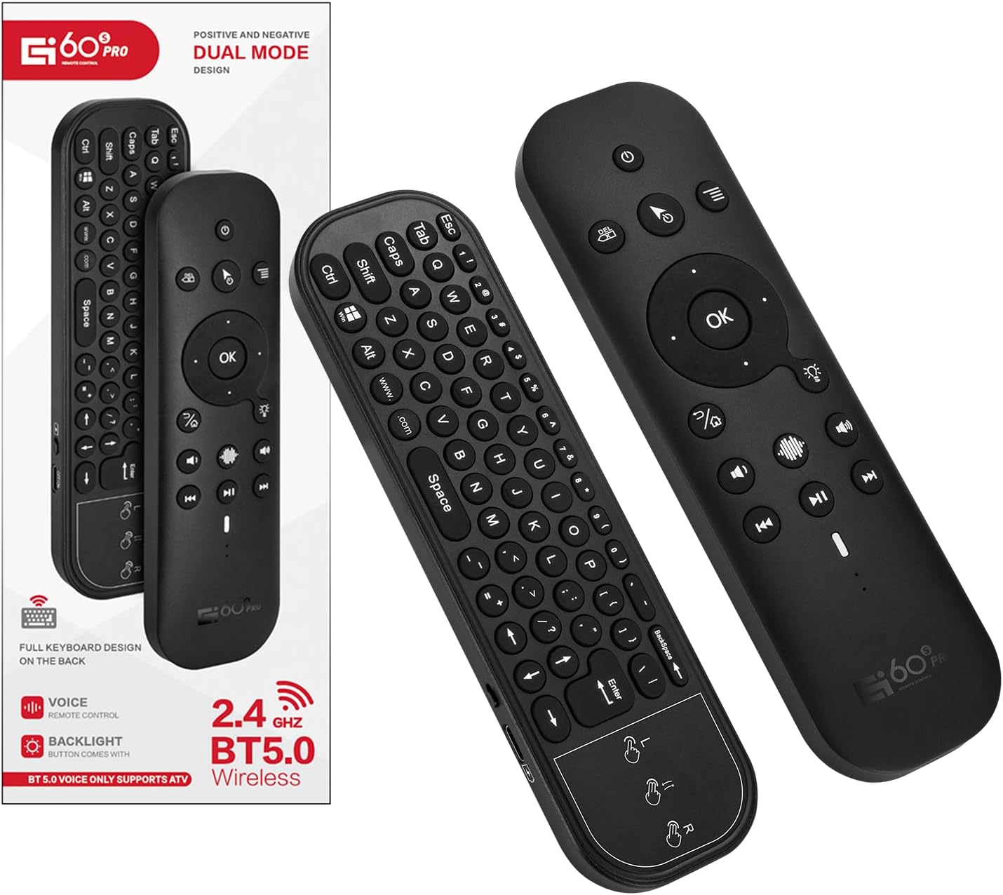 GREVA Bluetooth Voice Remote with Keyboard for Smart Devices