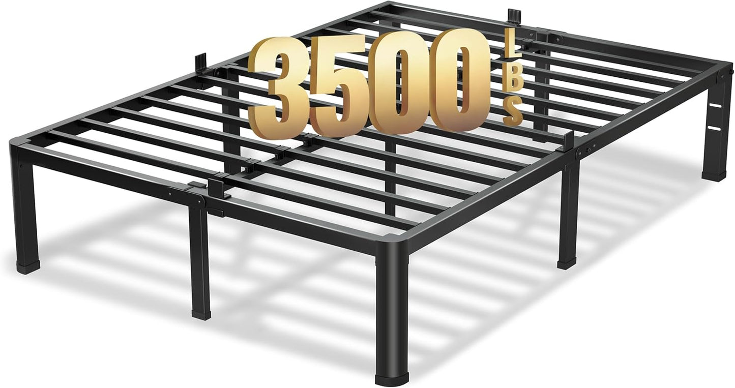 18 Inch King Size Bed Frame with Heavy Duty Metal Support