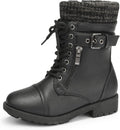 DREAM PAIRS Girl's Mid Calf Combat Ankle Lace up Boots - Warm, Easy