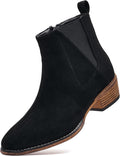 Women's Ankle Boots Mid-height Heels Chelsea Zipper Dressy Booties