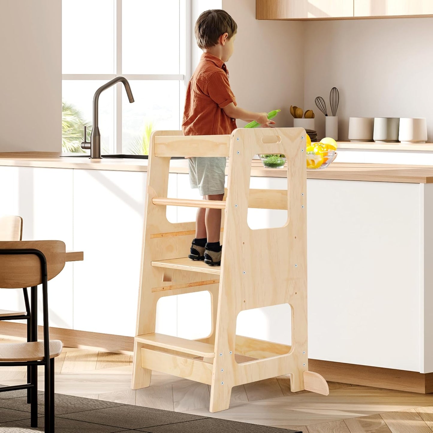 Rengue Standing Toddler Tower: Adjustable Kitchen Step Stool
