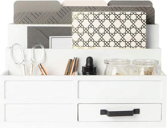 BLU MONACO White Desk Organizer - Streamline Your Workspace