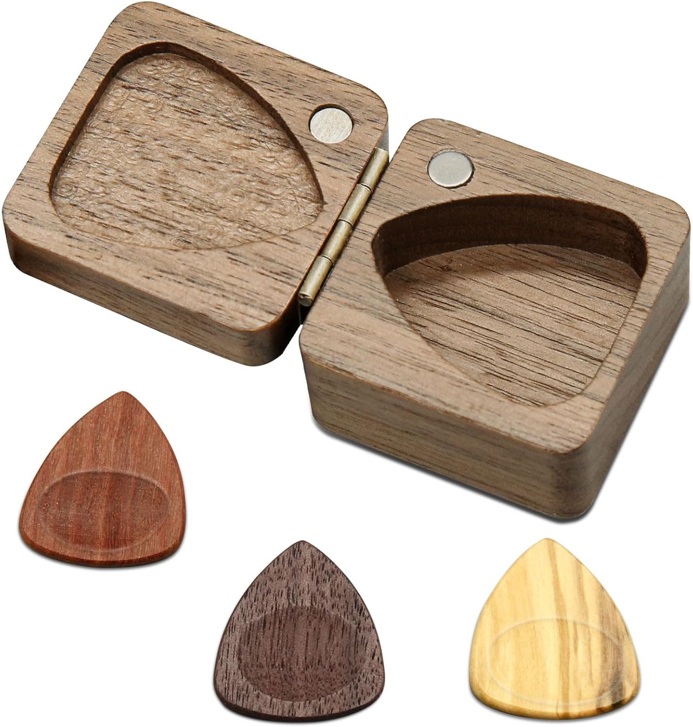 Personalized Wood Guitar Picks Set + Holder | Gift for Him