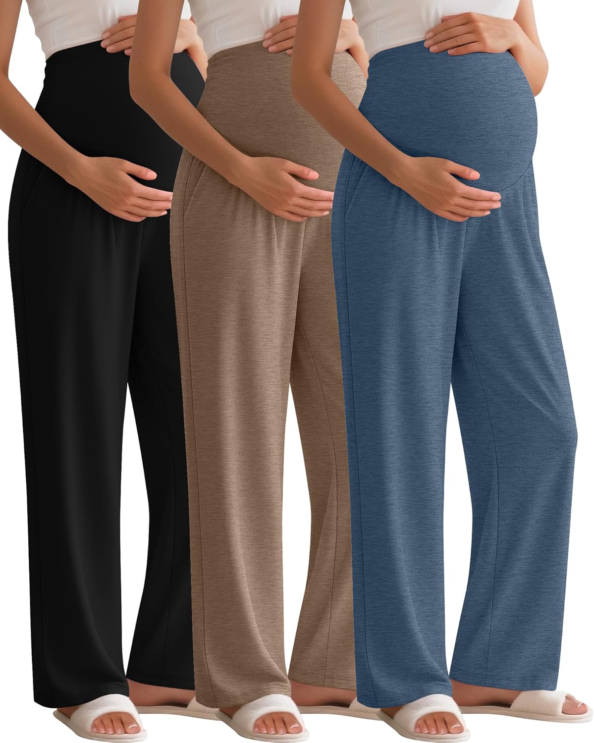 3 Pack Women's Maternity Pants for Comfort and Style