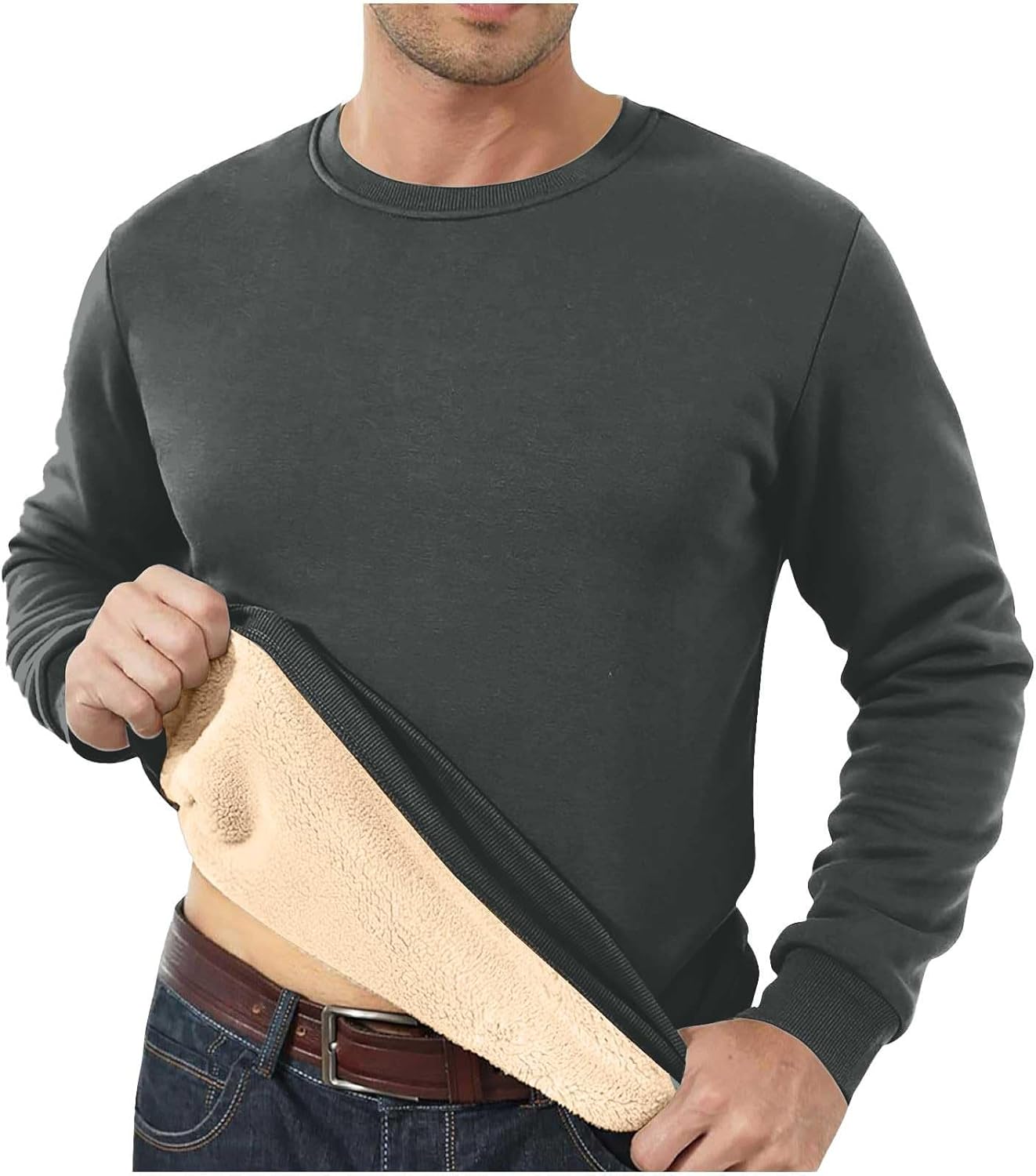 Warm Fleece Lined Men's Sweatshirt