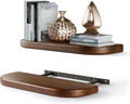 17in Acacia Wood Floating Shelves Set of 2 - Walnut Finish