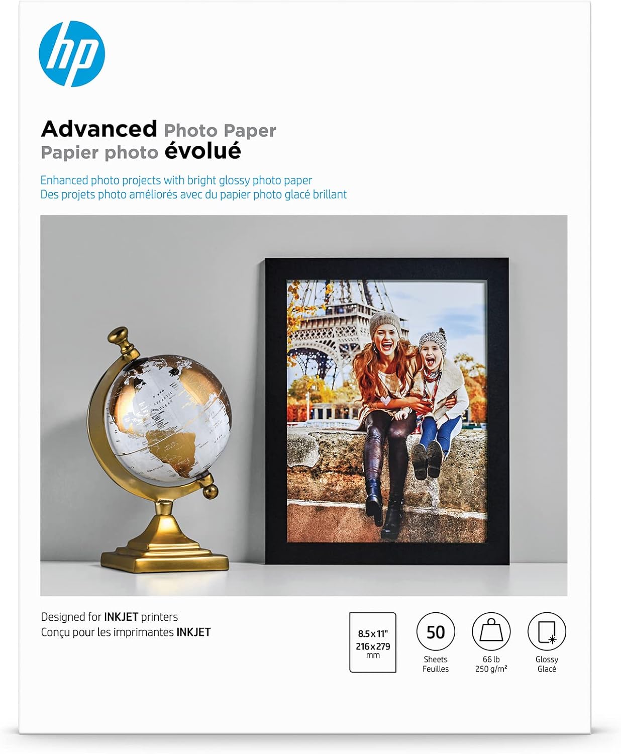 HP Glossy Photo Paper 8.5x11 - 50 Sheets