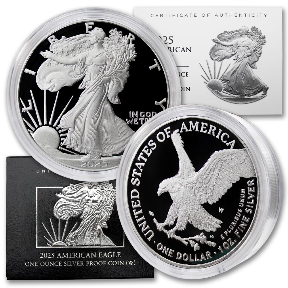 2025 W 1 oz American Silver Eagle Proof Coin in Capsule