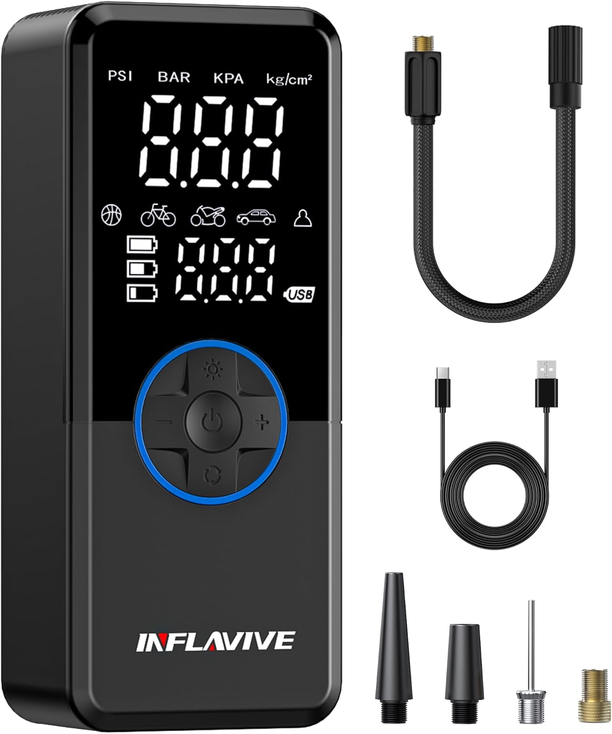 InflaVive Cordless Tire Inflator - 150PSI Power