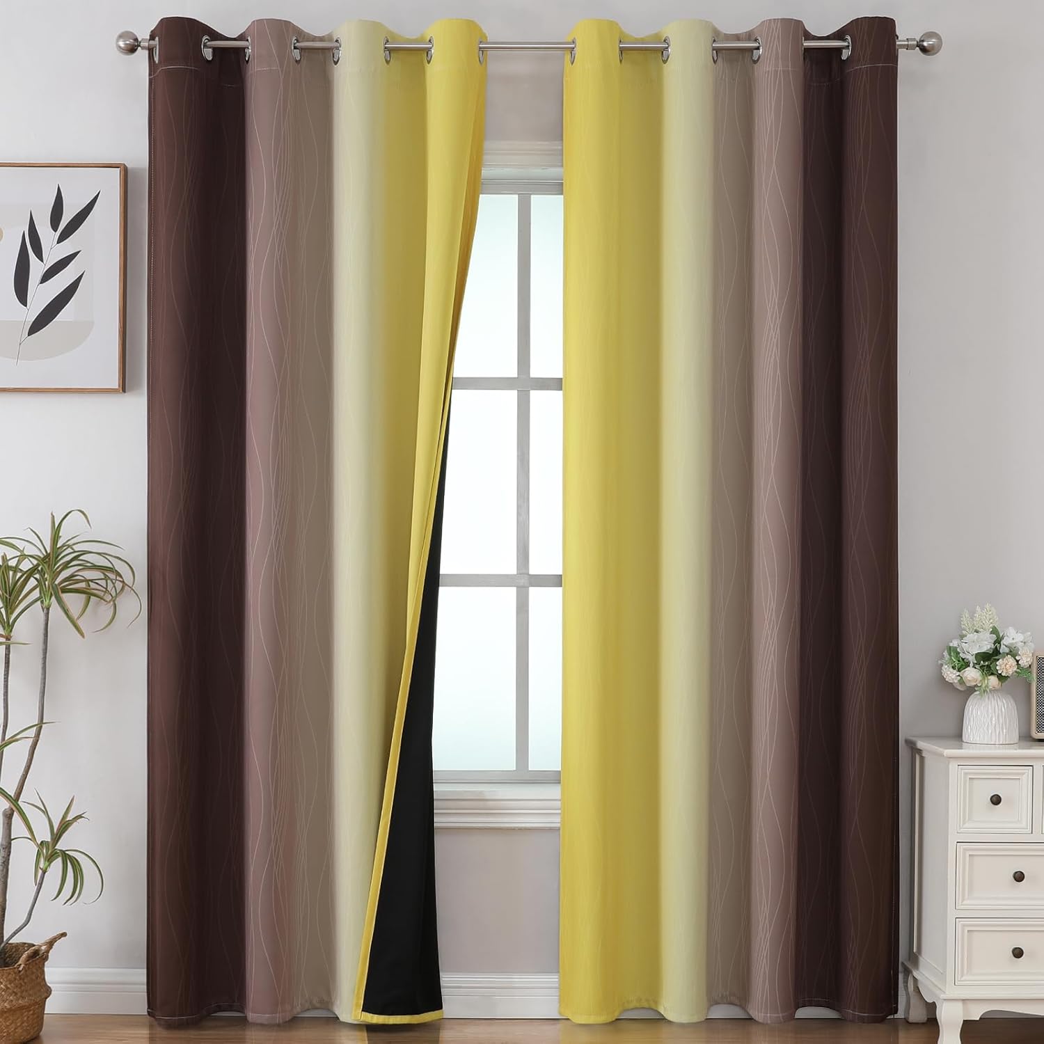 Ombre Blackout Curtains for Bedroom by Estelar Textiler