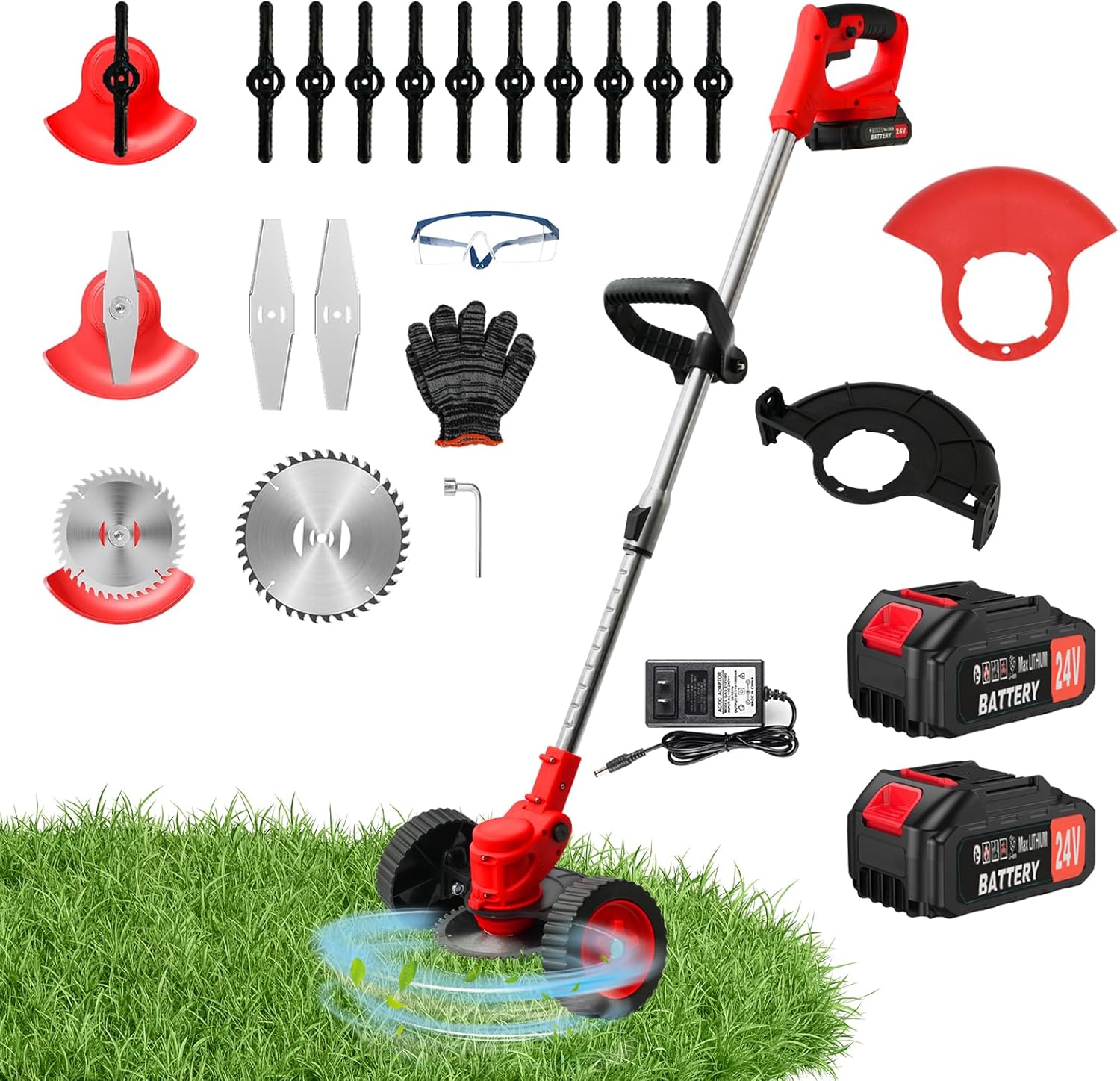 24V Electric Weed Wacker with 3-in-1 Trimming System for Yards